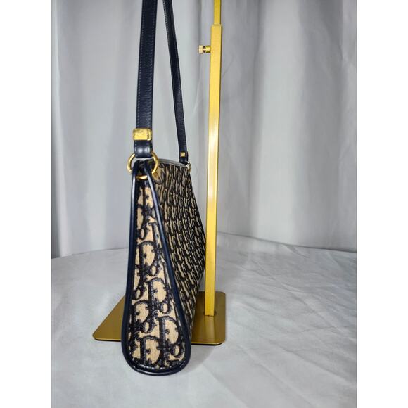 Christian Dior Trotter Canvas Shoulder Bag Navy Blue, Made in France - Picture 5 of 14